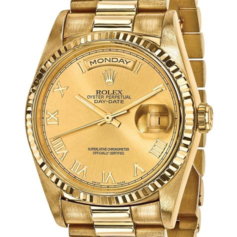 rolex 18 k gold presidental watch|Rolex 18 ct gold watch.